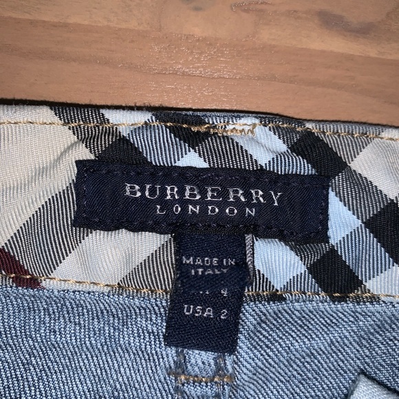 Designer Burberry London Plaid Pinstripe Jeans Women Size 4 - Picture 3 of 10